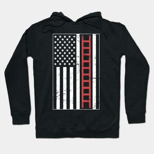 American Flag – Firefighter Ladder Hoodie by MeatMan